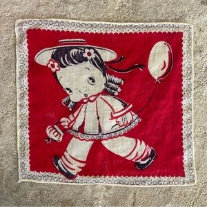 Vintage Red Handkerchief from 1950s